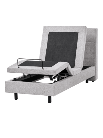 Beliani Einzelbett VICEROY in Grau/Schwarz - (W) 80 x (H) 120 x (L) 216 cm