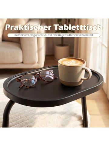 COSTWAY Sessel mit Tablett in Beige