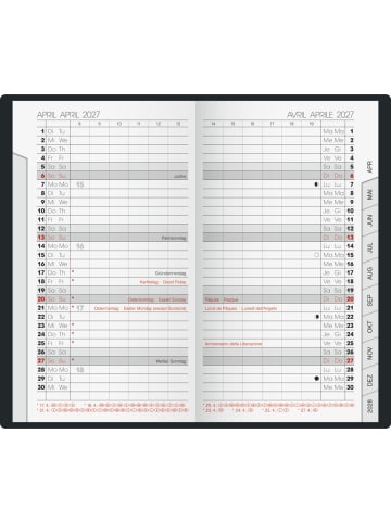 BRUNNEN Taschenkalender 751 8,7x15,3cm 1 Monat/2 Seiten Kunststoffeinband ...
