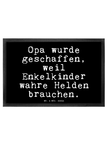 Mr. & Mrs. Panda Fußmatte Opa wurde geschaffen, weil... mit Spruch in Schwarz