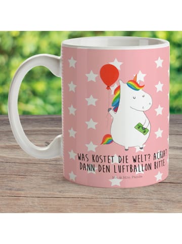 Mr. & Mrs. Panda Plastikbecher Einhorn Luftballon mit Spruch in Rot Pastell