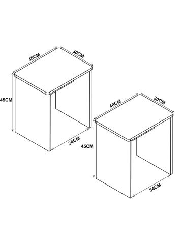 ebuy24 Schemel Esal weiß  Anthrazit 40 x 30 cm