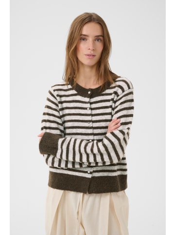 Karen By Simonsen Strickjacke KBNoabelle Regular fit in Chocolate Chip Melange Stripe