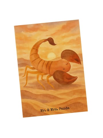 Mr. & Mrs. Panda Postkarte Sternzeichen Skorpion Design ohne Spruch in Weiß