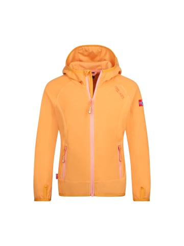 Trollkids Fleece-Jacke "Sandefjord" in Saharagelb/Koralle