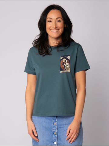 wat? Apparel T-Shirt Tarot The Lovers in Petrol