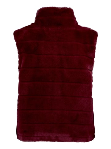 BETTY & CO Kunstfell-Weste mit Stehkragen in Fall Burgundy