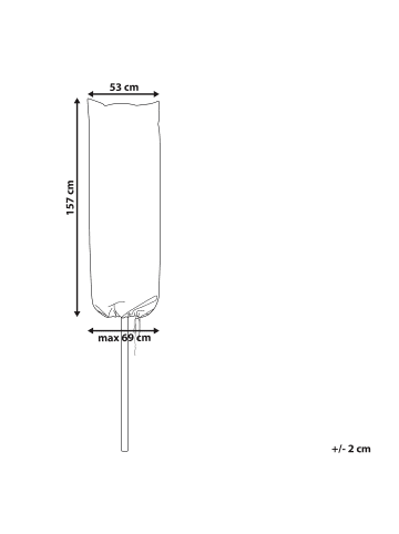 Beliani Regenschutzhülle CHUVA in Grau - (W) 69 x (H) 157 x (L) 53 cm