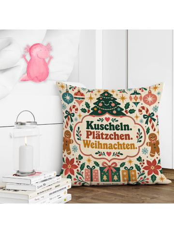 Mr. & Mrs. Panda Kissen Weihnachtskissen verspielt Design mit Sp... in Weiß