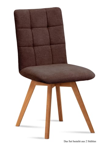 58 aufm Kessel ESSZIMMERSTUHL (2er-Set) Dinny 47x91x60 Eiche geölt/Braun