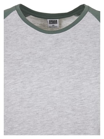Urban Classics Urban Classics Damen Ladies Contrast Raglan Tee in lightgrey/paleleaf