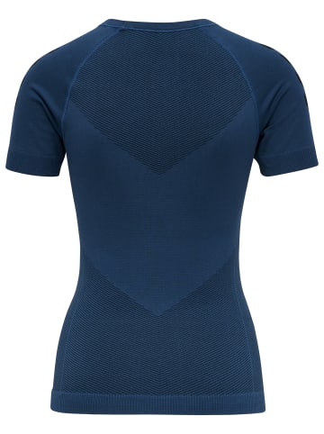 Hummel Hummel T-Shirt Hummel First Multisport Damen Atmungsaktiv Leichte Design Feuchtigkeitsabsorbierenden Nahtlosen in DARK DENIM