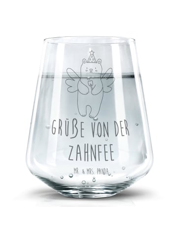 Mr. & Mrs. Panda Blümchentailglas Bär Zahnfee mit Spruch in Transparent