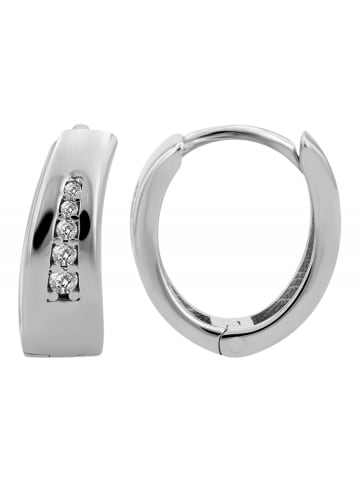 Adeliás Damen Creolen aus 925 Silber mit Zirkonia in silber