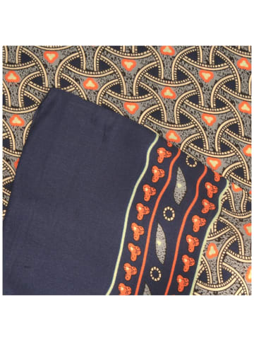 BREITER Seidenschal in blau