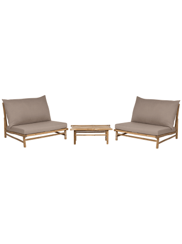 Beliani 3-tlg Lounge Set TODI in Braun/Beige