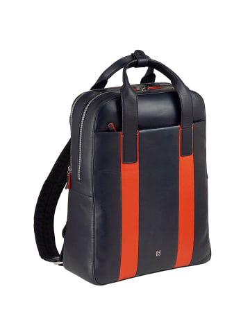 DuDu Rucksack Leder 40 cm Laptopfach in navy