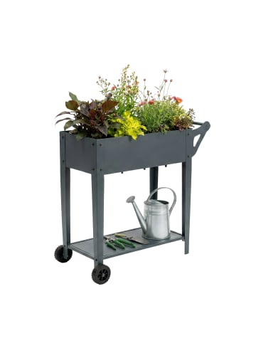 relaxdays Hochbeet in Anthrazit - (B)85 x (H)80 x (T)50 cm