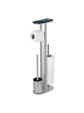 Wenko WC-Ständer 4in1 OREA mit Ablage für das Telefon in Weiß, 23 x 70 x 13 cm