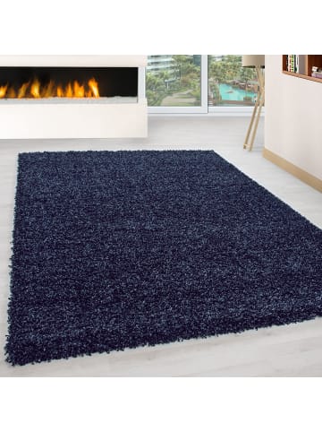 Teppich Boss Hochflor Teppich Lux Marineblau