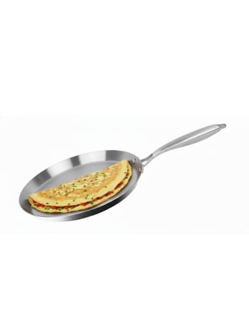 Cheffinger Edelstahl Crêpe Pfanne ø28 cm - Induktionsgeeignet & Antihaft in Silber