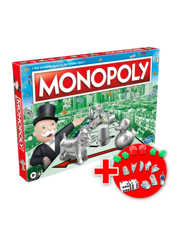 Hasbro Monopoly Classic inkl. EXTRA Set mit Figuren, Würfeln, Häusern, Hotels in bunt