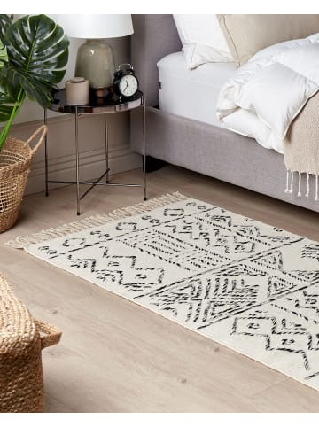 Beliani Kurzflor ALKENT in Weiß/Schwarz - (W) 80 x (H) 80 x (L) 150 cm