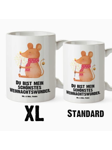 Mr. & Mrs. Panda Pott Maus Weihnachten mit Spruch in Weiß