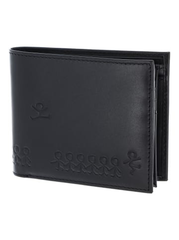 oxmox Leather Geldbörse RFID Schutz Leder 12 cm schwarz-jumping jack 2.0