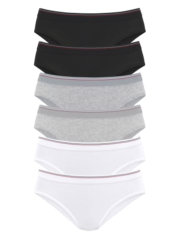 H.I.S Bikinislip in grau-meliert, weiß, schwarz