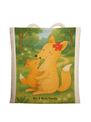 Mr. & Mrs. Panda Shopper Fuchs Mama Design ohne Spruch in Weiß