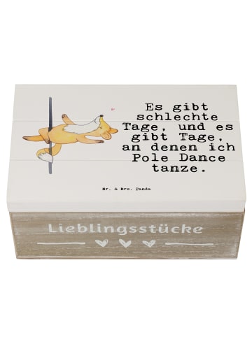 Mr. & Mrs. Panda Holzkiste Fuchs Poledance mit Spruch in Weiß