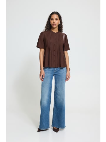 ICHI Kurzarm-Bluse IHWILMA Regular fit in Chicory Coffee