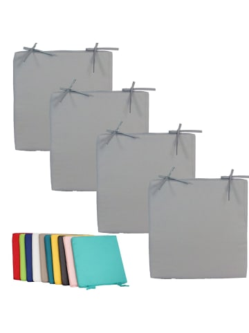 Coen Bakker 4x Outdoor Stuhlkissen Sitzkissen 40x40cm Wasserabweisend in Grau