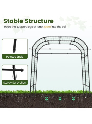 COSTWAY Rankgitter für Kletterpflanzen in Schwarz