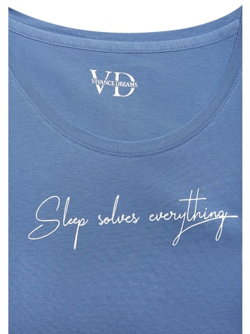 VIVANCE DREAMS Pyjama in blau-rosa-gestreift