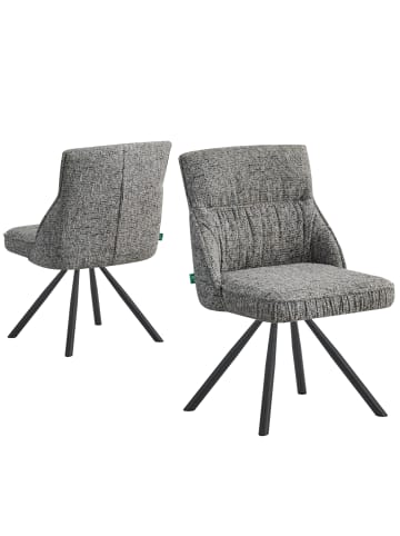 DUBI Möbel 2er-Set: Drehstuhl SERINA  in Dunkelgrau - (B)61 x (H)81 x  (T)62 cm