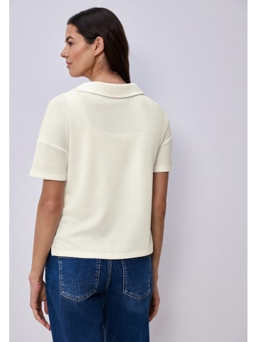 Street One Kurzarm Poloshirt in Unifarbe in Weiß