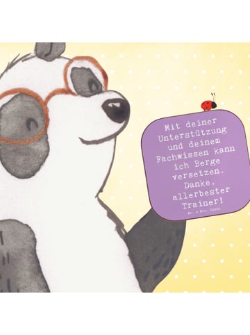 Mr. & Mrs. Panda Untersetzer Tasse Spruch Bester Trainer mit Spruch in Lavendeltraum