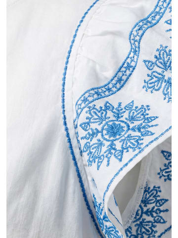 usha FESTIVAL Women Blouse in White Blue