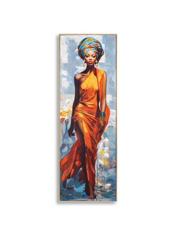 Mauro Ferretti Mehrfarbiges Leinwandgemälde einer Frau mit Rahmen, 52 x 4,5 x 152 cm
