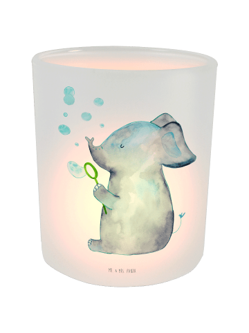 Mr. & Mrs. Panda Teelichthalter Elefant Seifenblasen ohne Spruch in Transparent