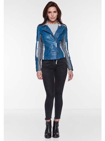 JILANI Damen Lederjacke in Blau