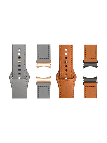 WRISTR Smartwatch-Armband (2-tlg. Set) Pin in Grau / Braun