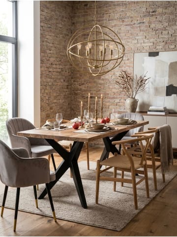 KADIMA DESIGN Esszimmertisch 160x80x76 cm Massivholz Metall Esstisch