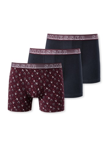 Schiesser Retro Short / Pant Teens Boys 95/5 Organic Cotton in Rot/Blau gemustert