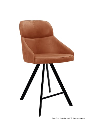 58 aufm Kessel THEKENSTUHL (2er-Set) Derzhka 52x99x63 Schwarz/Cognac