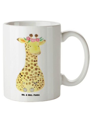 Mr. & Mrs. Panda XL Tasse Giraffe Blumenkranz ohne Spruch in Weiß