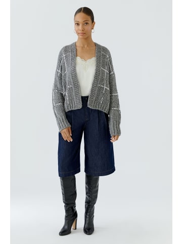 Oui Strickjacke in steel grey