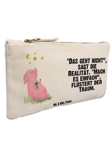 Mr. & Mrs. Panda Kulturtasche Schwein Glück mit Spruch in Weiß